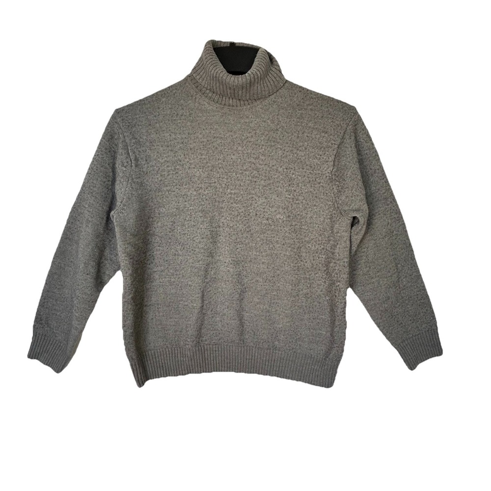 Northern Isles Premium Women's Sweater Gray Wool Blend Turtle Neck Gray Medium